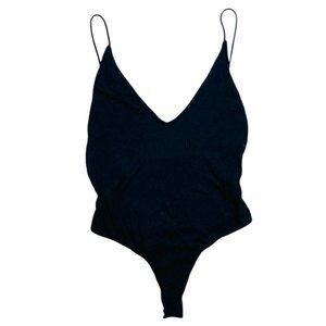 **3/$20** - NWT PACSUN LA Hearts Ribbed Low Back Seamless Bodysuit, Black, XS